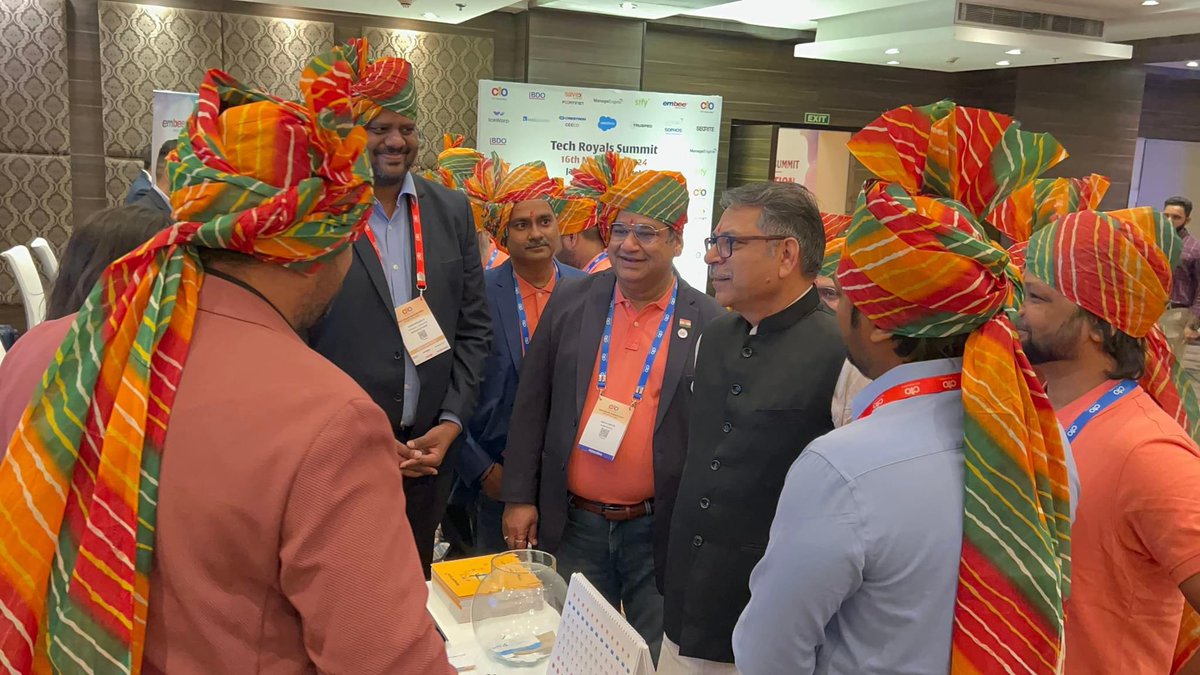आज जयपुर में CIO एसोसिएशन द्वारा आयोजित Tech Royals Summit 2024 में सम्मिलित हुआ। आदरणीय प्रधानमंत्री श्री <a href="/narendramodi/">Narendra Modi</a> जी के डिजिटल इंडिया अभियान में एसोसिएशन की भूमिका महत्वपूर्ण है; CIO एसोसिएशन के सुखद भविष्य की कामना करता हूं।