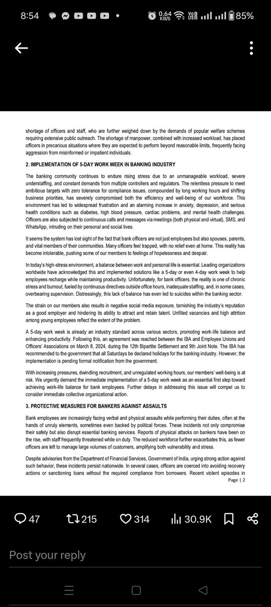 "Heartfelt gratitude to @aiboc and Com. <a href="/rupamsmail/">Rupam Roy</a> for reigniting the spirit of fearless and uncompromising leadership that defines true unionism. In these times, your brave stand is a ray of hope for 10 lakh bankers enduring injustice and violence. This bold move reminds us for