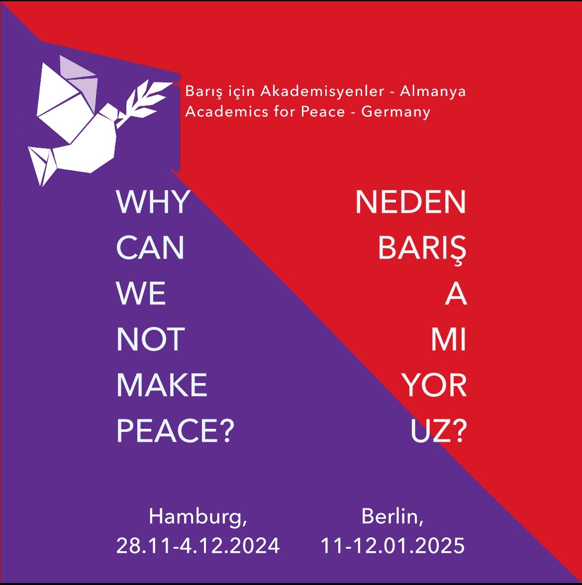 Herkesi bekliyoruz. Programın ayrıntılarını yakında paylaşacağız! #barış #peaceispossible #Frieden #makepeace #Hamburg #Berlin