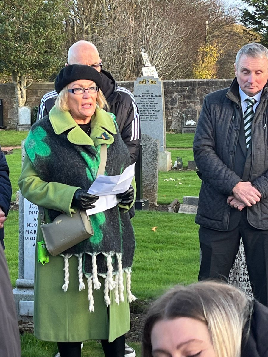 Celtic Graves Society honouring Jimmy McStay’s grave in Larkhall today