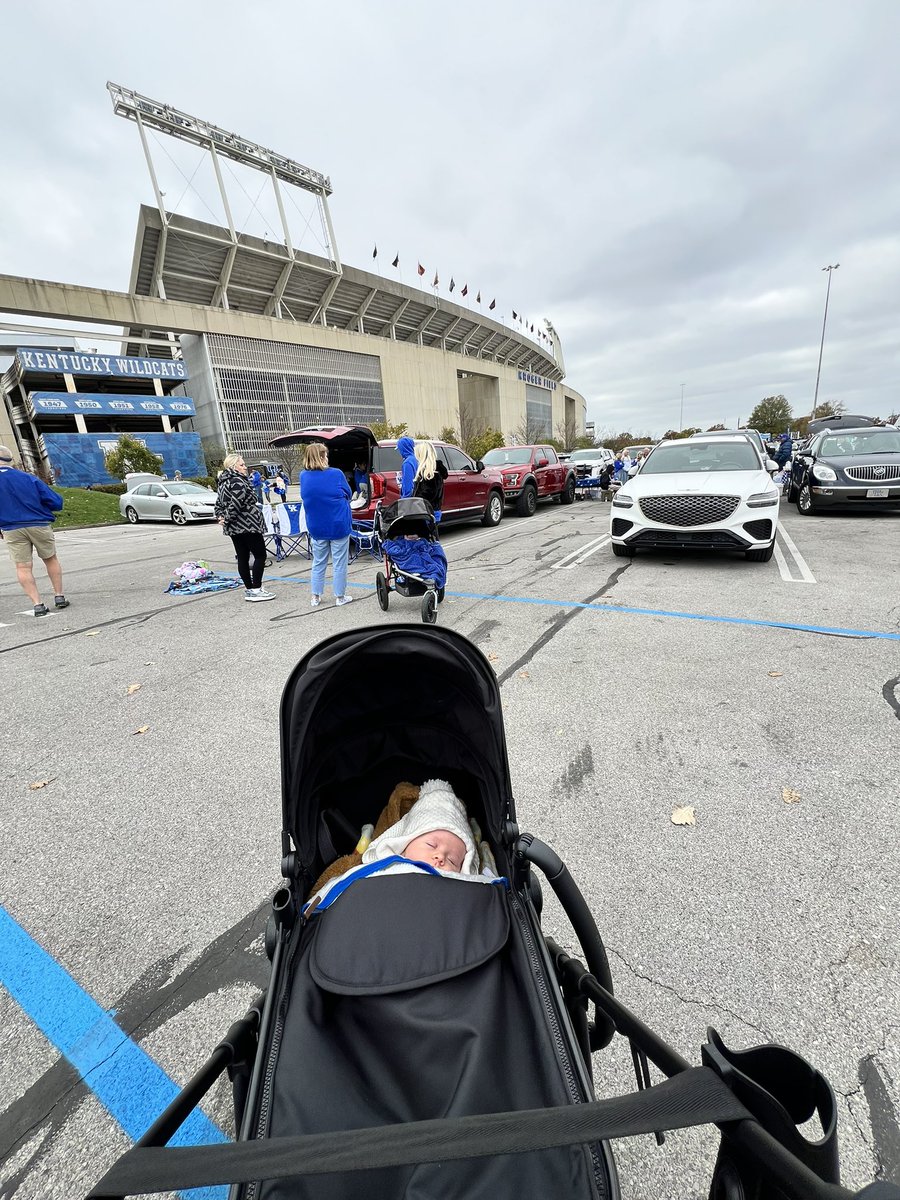 Mattie James experiencing her first tailgate at six weeks old! <a href="/KySportsRadio/">Matt Jones</a>