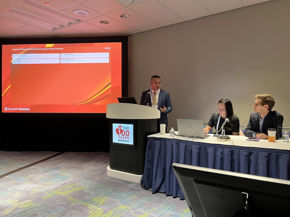 Han Zhu (@hanzhumd) on Twitter photo Happening now #AHA2024. Cardio-immunology session intersection with cardio-oncology. Dr. Jesus Jimenez kicking off the session with talk “Applying Immuno-oncology to Improve Cardiovascular Health” #cardiooncology #AHA <a href="/AHAScience/">AHA Science</a> <a href="/AHA_Research/">AHA Research</a> <a href="/AHAMeetings/">AHAMeetings</a> <a href="/LavineLab/">Lavine Lab</a> Happening now #AHA2024. Cardio-immunology session intersection with cardio-oncology. Dr. Jesus Jimenez kicking off the session with talk “Applying Immuno-oncology to Improve Cardiovascular Health” #cardiooncology #AHA <a href="/AHAScience/">AHA Science</a> <a href="/AHA_Research/">AHA Research</a> <a href="/AHAMeetings/">AHAMeetings</a> <a href="/LavineLab/">Lavine Lab</a>