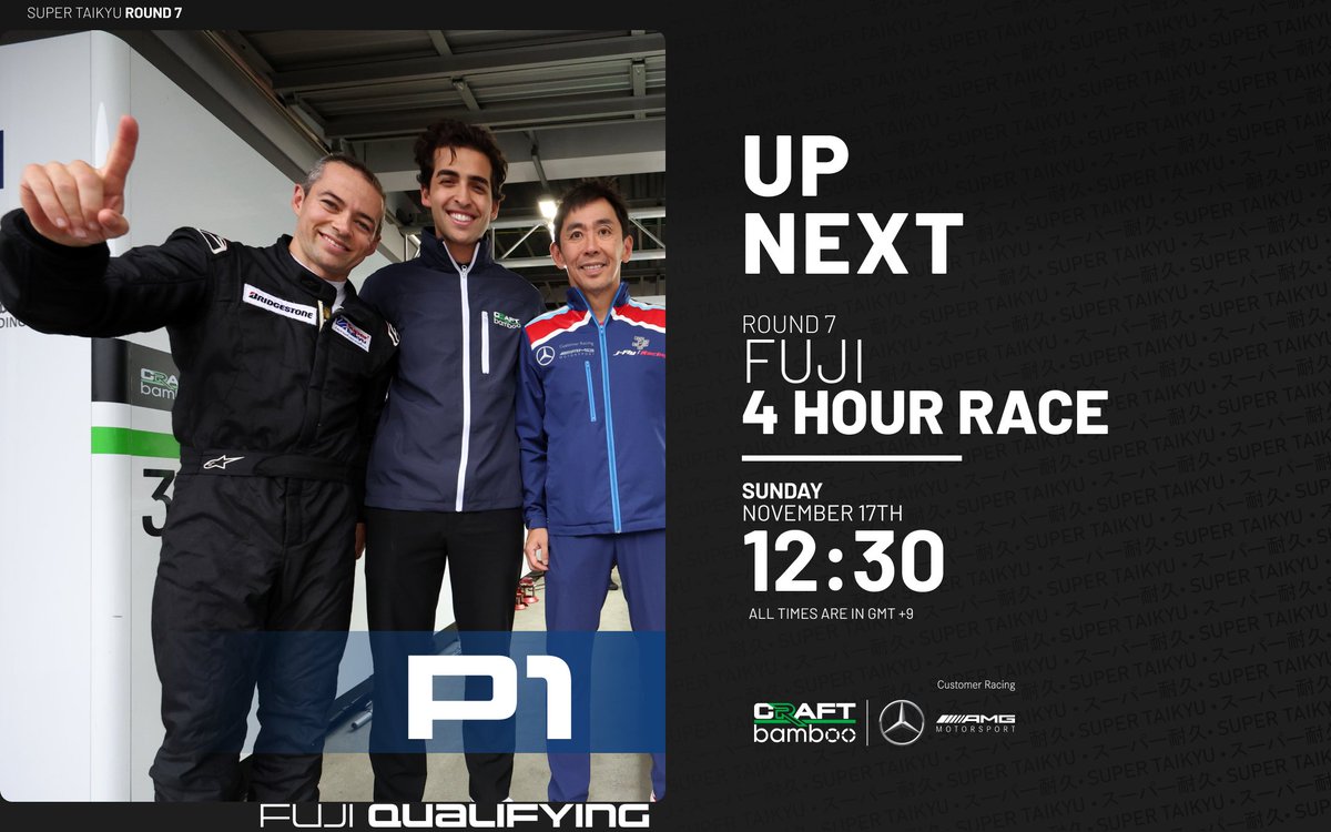 Super Taikyu qualifying is done - Pole Position as well as two important championship points scored!!

Drivers Jeffrey Lee and João Paulo de Oliveira also set the fastest lap average of the two qualifying sessions 💪

Wish us luck for tomorrow's final🤞

#SuperTaikyu