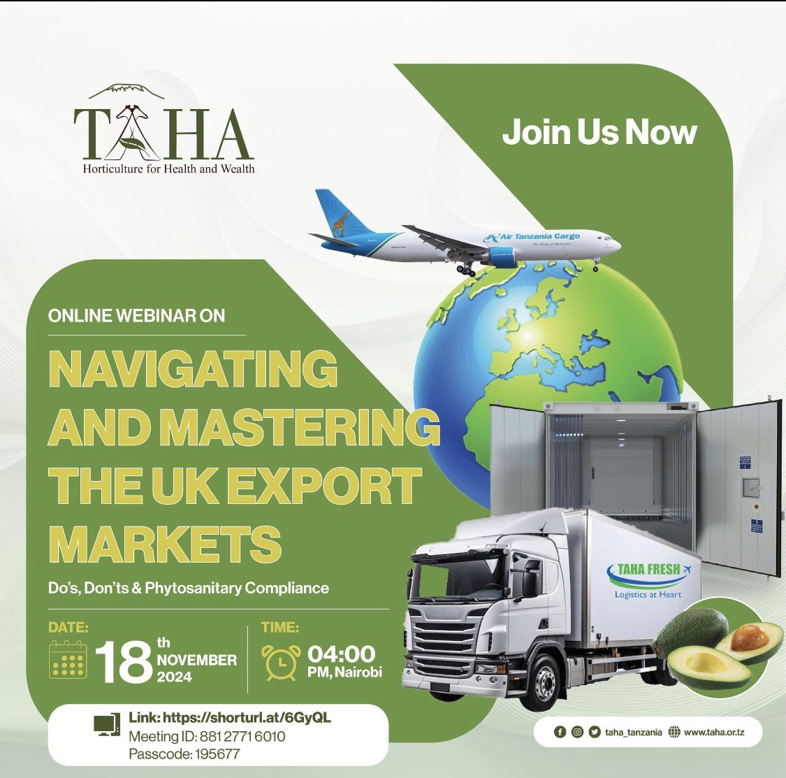 MkindiJackie's tweet photo. The TZ Embassy in the UK, @UbaloziUK, in collaboration with @taha_tanzania, has organized a webinar to share insights on procedures for exporting horticultural products to the UK market: November 18, 2024. Time: 10:00 PM. 🔗https://t.co/czhKGYsLbC https://t.co/NY0O7MoCAz