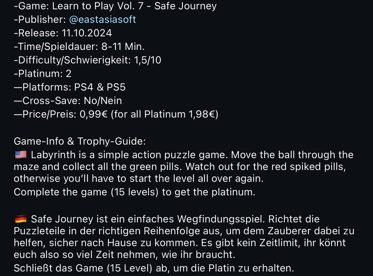 marcelreise11's tweet image. Since 11.10. #LearnToPlay Vol. 7 by @eastasiasoft is available.

instagram.com/p/DCcB4F4ogd7/

@SilentGhost86 @PSN_Robert2567 @Platingamer73 @TrophyN3rd @SadoMarcoX @DerPlatinjunge @Saphira3686 @IBadDriverI @Luc0rval
