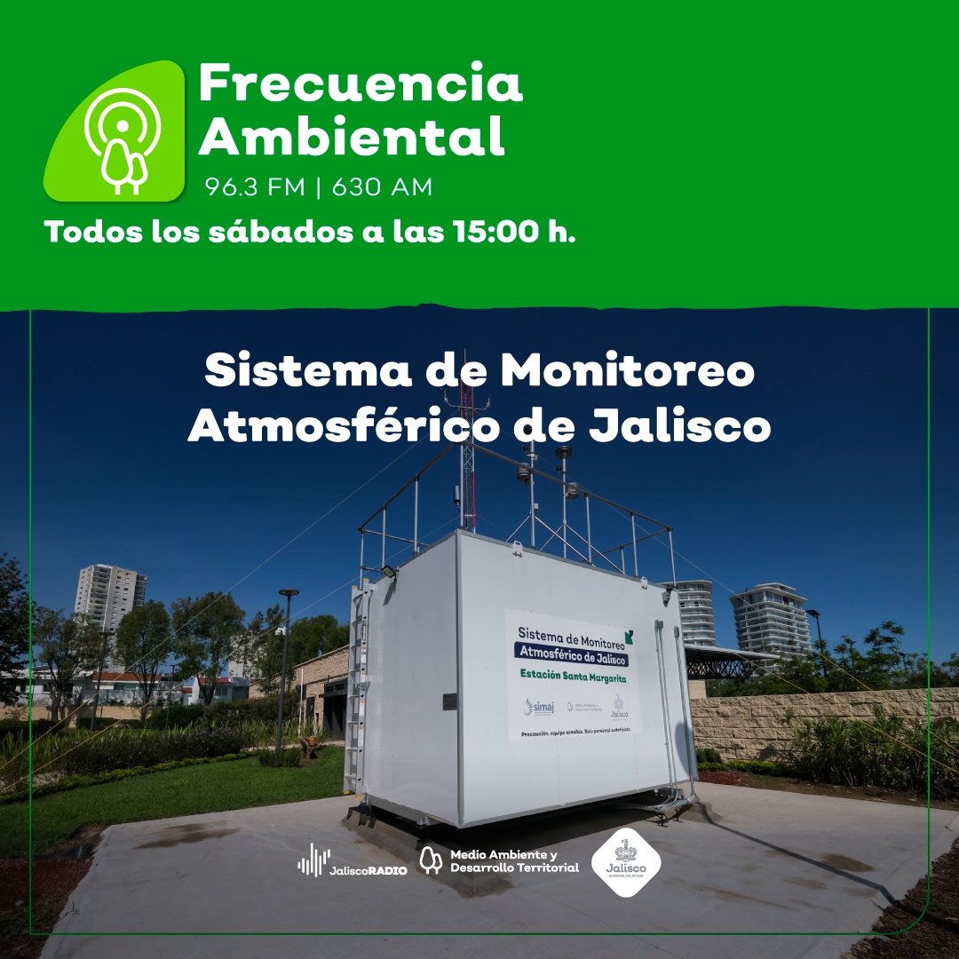 SemadetJal's tweet photo. Hoy en #FrecuenciaAmbiental, nos acompaña Laura Avilés Rodríguez, directora general de Calidad del Aire #Semadet, para hablarnos del Sistema de Monitoreo Atmosférico de Jalisco #SIMAJ. ¡Sintonízanos!
 
📻 @JaliscoRadio
📱 https://t.co/H2dwcs3rOx https://t.co/fd2otvM5GF
