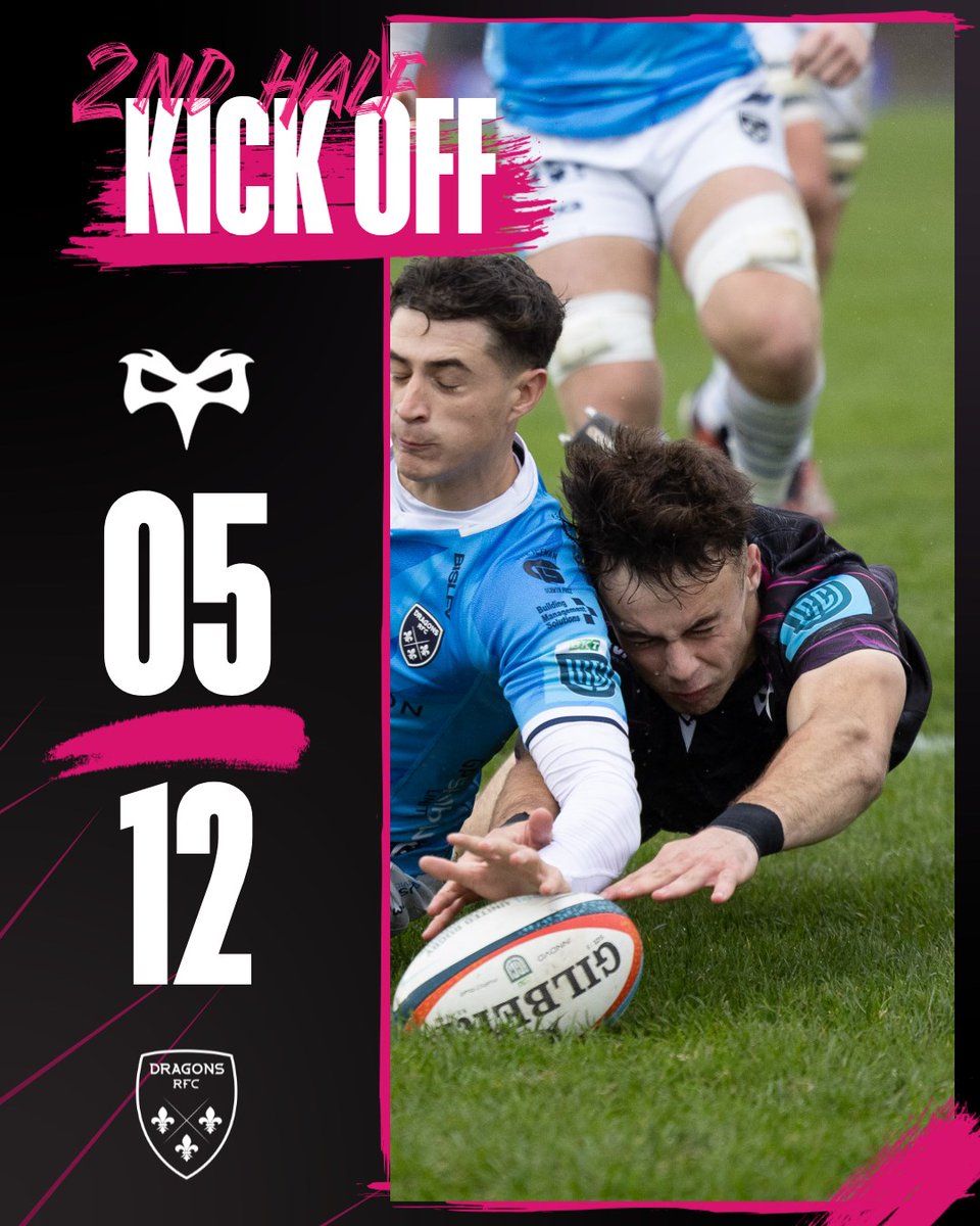 ospreys's tweet image. We&apos;re underway for the 2nd half. Come on Ospreys!

⚫ 5 - 12 🟡

#OSPvDRA #DevelopmentGame