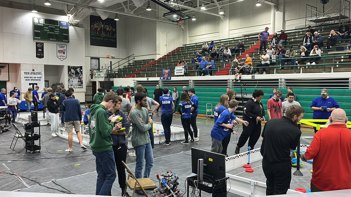 All three fields with BCHS robotics action at arsenal tech.