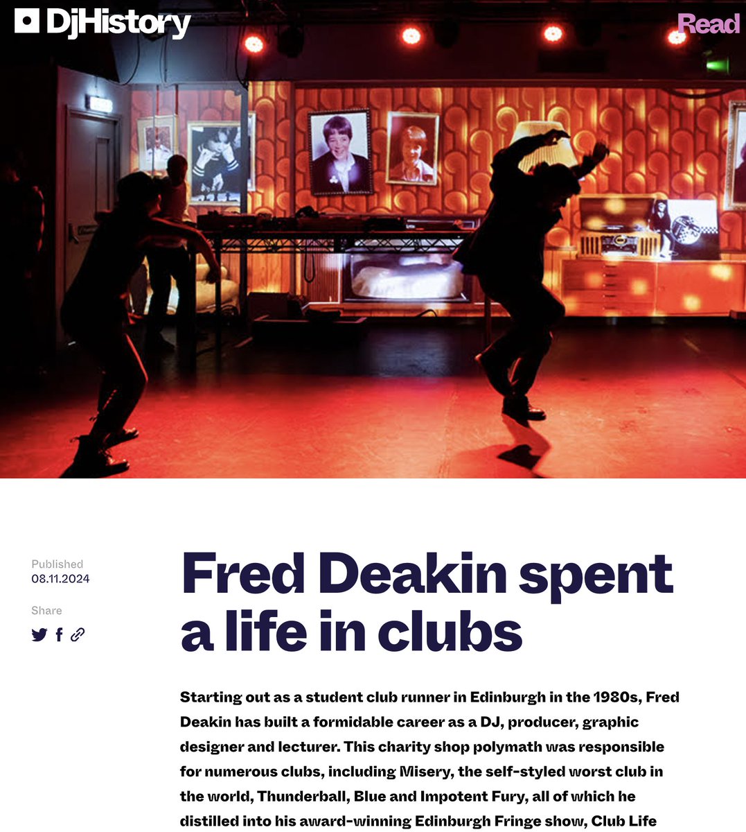 FredDeakin's tweet photo. Thanks @bill_brewster for this great write-up of CLUB LIFE on https://t.co/3evTjRDQIk - it digs deep. Hope you enjoyed the night Bill!

We're SOLD OUT tonight - just seven (7!) shows left before we close on Sun 24th Nov so don't sleep! 
https://t.co/oAYIJZXFhS https://t.co/mLm5g9c08S