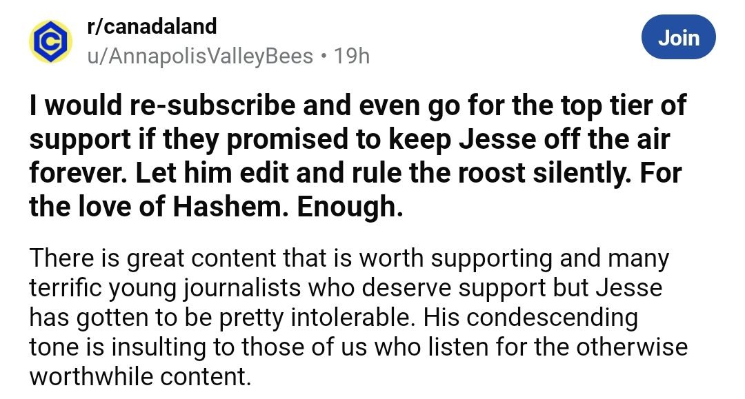 Some listener feedback for <a href="/CANADALAND/">CANADALAND</a>