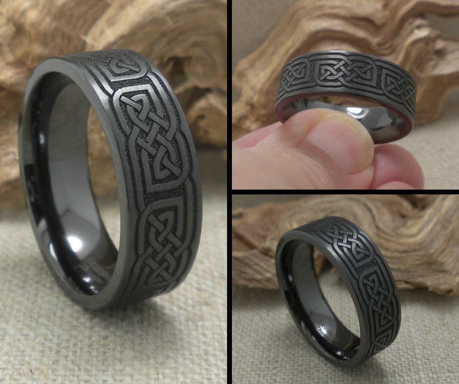 UniqueTitanium's tweet image. Black Zirconium Wedding Ring with Celtic Design: uniquetitaniumweddingrings.com/black-zirconiu…