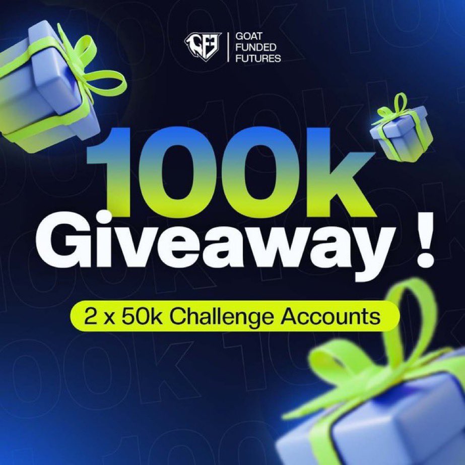RealTraderSeun's tweet photo. 100k FUTURES GIVEAWAY @GFFutures 

2x50k Futures Evaluation Accounts going out for free

Here is how to Win👇🏽

-Follow @GFFutures &amp; @RealTraderSeun 

Join: https://t.co/EfOcLB1XU3

-LIKE 
-RETWEET
-TAG 3 FRIENDS 

Winner announced in 15 days 🐐 https://t.co/ZRxDadFZUU