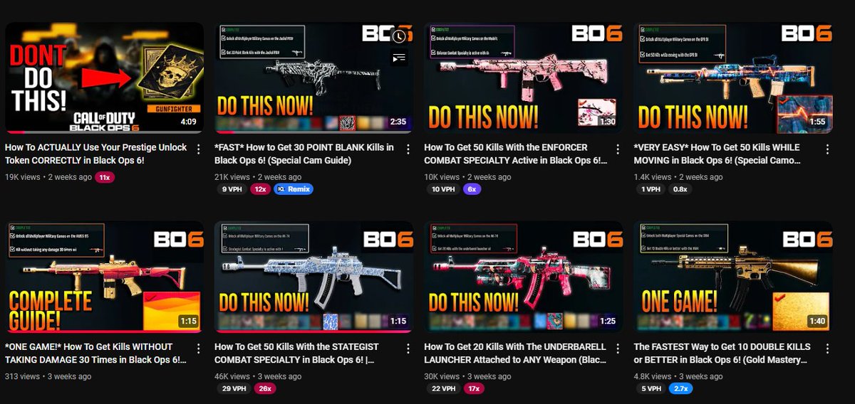 thecrosho's tweet photo. When someone copies your thumbnails bar for bar to get views... Then says he is not copying 🤣🤣

Should I tag him chat?
(Gold Text/Earlier Videos are mine)

#BlackOps6 https://t.co/2pSC2l5RlC