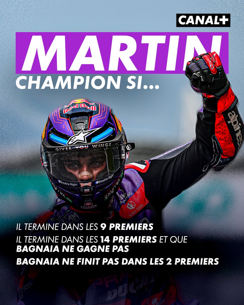 CanalplusMotoGP's tweet photo. Deux prétendants au titre… Une dernière course pour les départager 🫡

Quel scénario vous fait le plus rêver ? ✨ https://t.co/e4ydDhw7J9