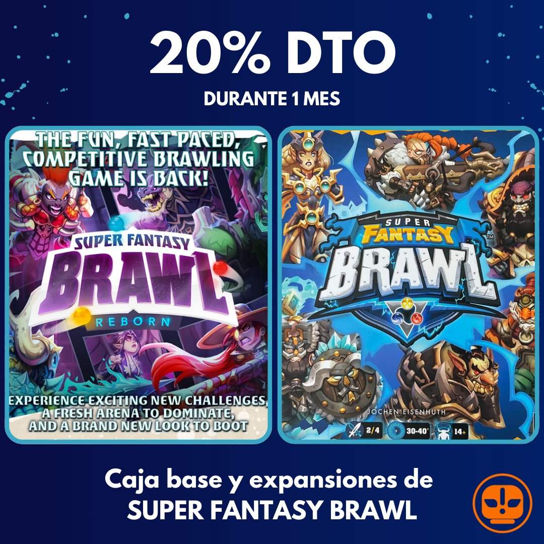 🔴Notición: Pre-order de "Super Fantasy Brawl Reborn".
¡CMON confirma que existe retrocompatibilidad con Super Fantasy Brawl!
Y para celebrarlo, ¡Caja Base y Expansiones a un 20% de descuento en vuestra tienda favorita!
Pronto os iremos diciendo qué tiendas se adhieren.