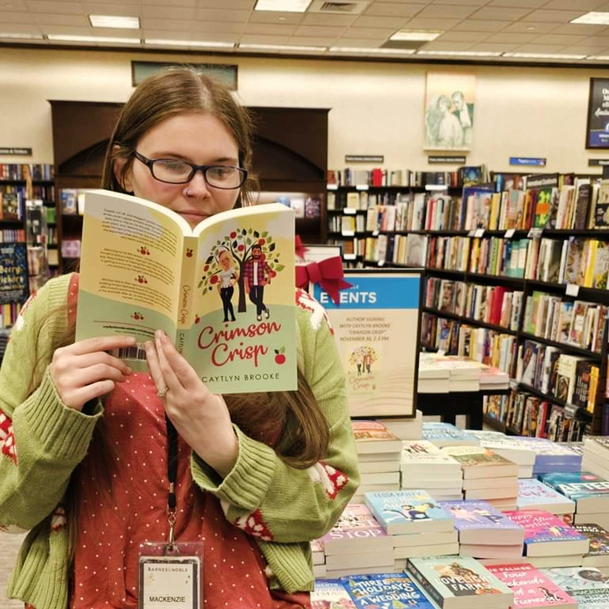 My friend just sent me this! That's my book, on an actual table, at Barnes &amp; Noble! I am crying!!!