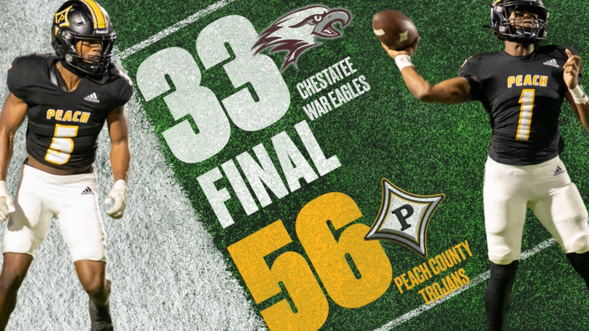 Peach County Football advanced to Round 2 of the GHSA-AAA Football Playoffs by defeating Chestatee 56-33.  The Trojans will host the Baldwin Braves on Friday 11/22 at 7:30.