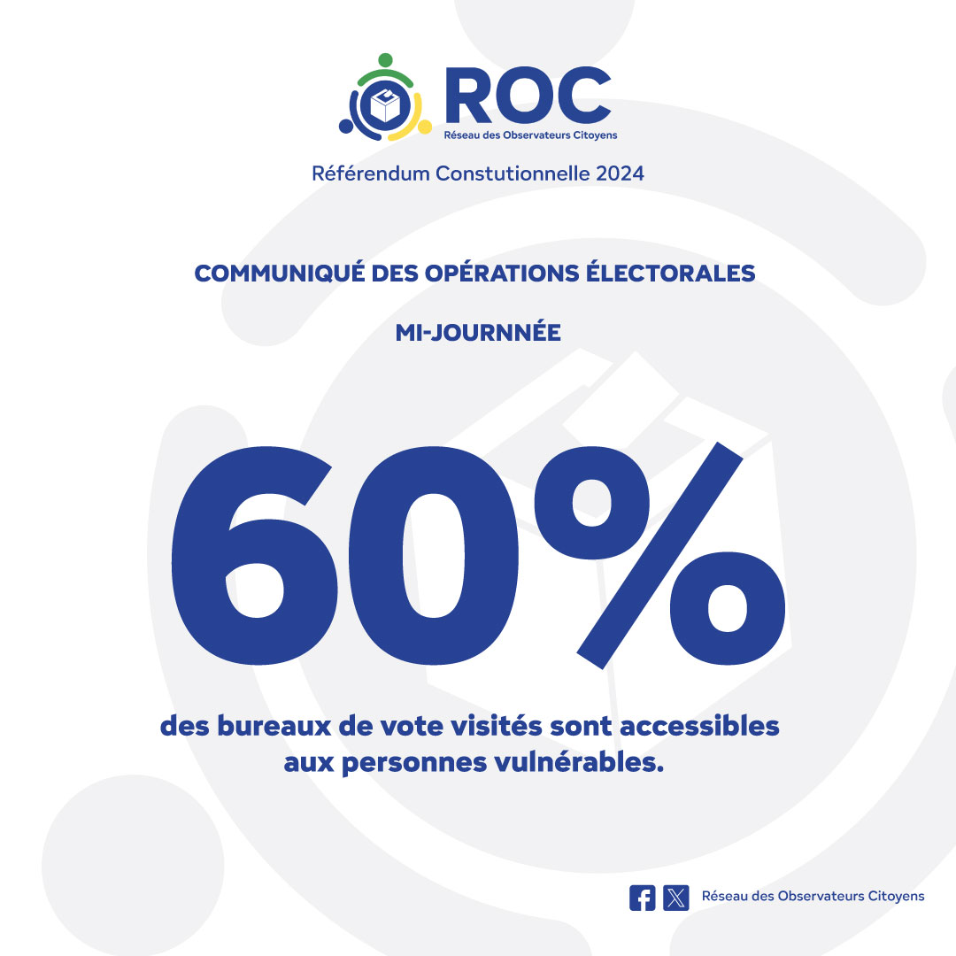 🚨Communiqué de mi-journée : référendum constituant au Gabon 🇬🇦 
🎥 À la mi-journée, nos équipes ont collecté et consolidé des informations clés sur le déroulement des opérations de vote. Découvrez notre point de situation. 
#Transparence #Référendum2024 #Gabon