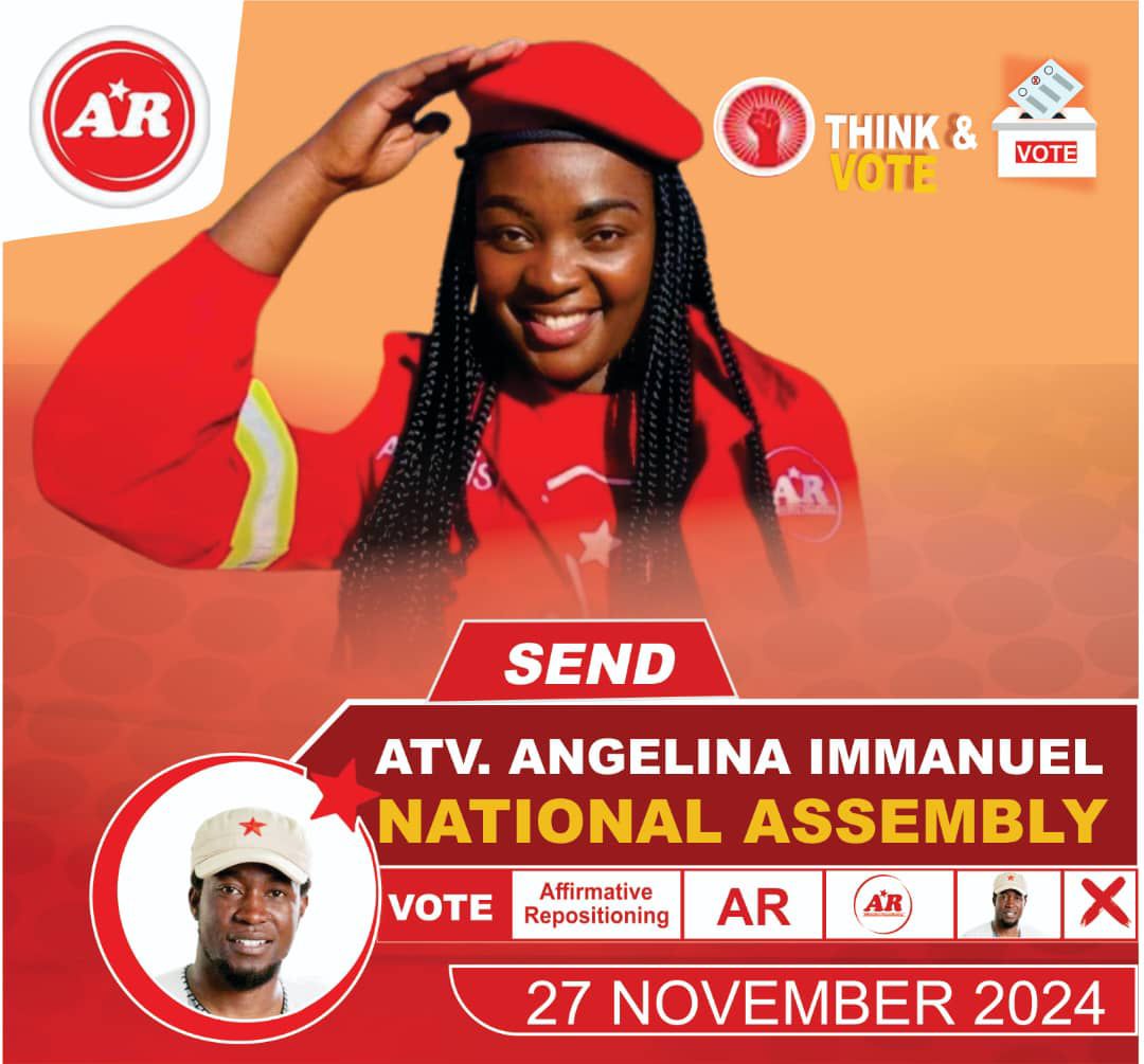 Aupa_shikongo's tweet photo. Shape the future by voting for young, dynamic leaders ready to bring fresh ideas and energy to parliament. The change we need starts now ! Activist.Angelina is ready to represent you. 🗳🇳🇦
#VoteForYouth
#FutureInAction
#VoteJobAmupanda
#VoteAR
#LeadWithAR
#LeadWithAmupanda https://t.co/fVd06CyBYe