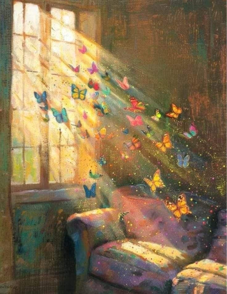 El alba irrumpió en mi estancia
con polvos de mariposas
y entre luces poderosas,
me olvidé de la distancia.
Tu poderosa fragancia
sentí muy cerca de mí
tu voz escuché y perdí
la realidad de este mundo
sumergida en lo profundo
de un beso sabor a ti.
#amor #poesia