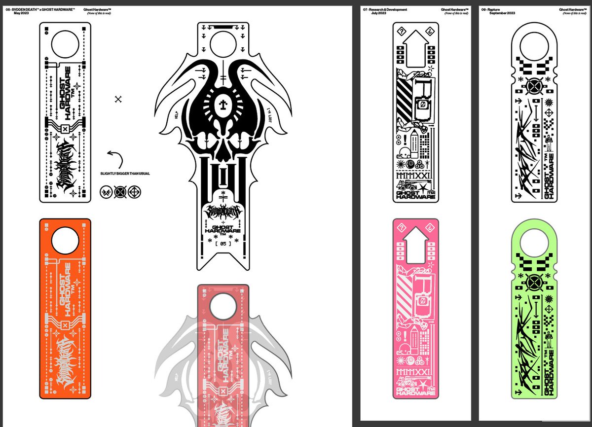 safehaven's tweet photo. 2023 + 2024 in ghost hardware tags
       i love designing these so much https://t.co/ijeBAABEsQ