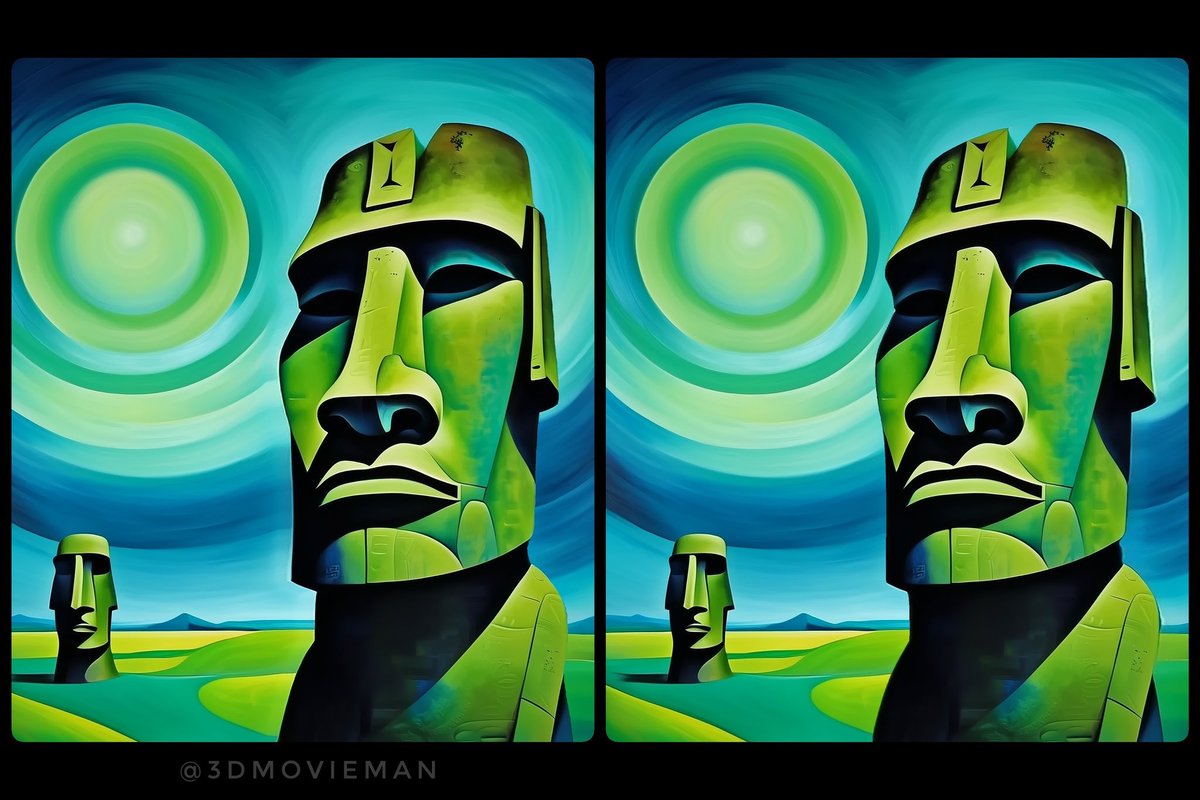 3DMOVIEMAN's tweet photo. “Kingdom of the Moai” #stereoscopic #AIart
#stereoscopy #FluxAI #digitalart #Generative3D #3dart #GenerativeAI https://t.co/Y2LAUEqINx