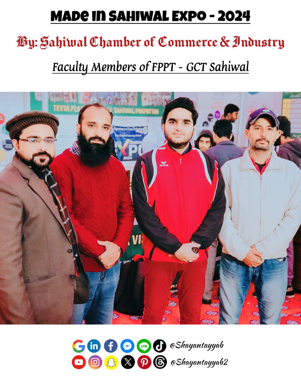 Shayan_tayyab2's tweet image. Honored to represent the esteemed Faculty of Food Processing &amp;amp; Preservation Technology (FPPT) from GCT Sahiwal, Fostering Innovation, Industry collaboration, and Educational excellence.

#MadeInSahiwalExpo #SahiwalChamberOfCommerce #FoodProcessingTechnology #FPPT #GCTSahiwal