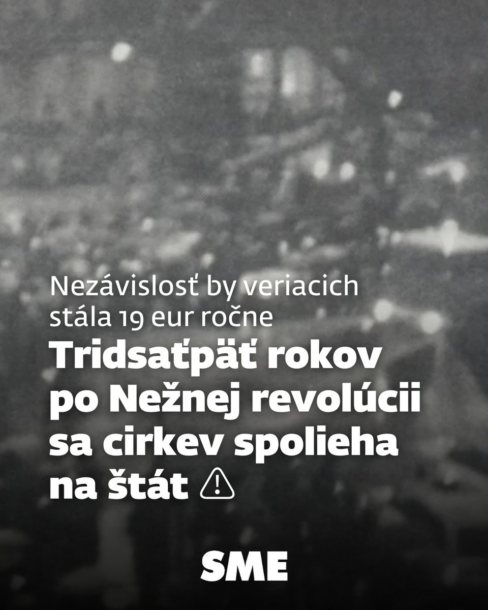 denniksme's tweet photo. Finančné prepojenie štátu a registrovaných cirkví stále pretrváva a napriek znižujúcemu počtu veriacich sa prehlbuje. 

Podľa prieskumu NMS z roku 2023 podporuje odluku cirkvi od štátu až 61 percent ľudí na Slovensku.

Čítajte viac: https://t.co/0OmrDnvE6P

#november89 #odluka https://t.co/hjV0DTi1hf