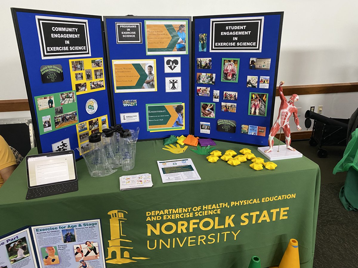 pcmn4bz's tweet image. Any students interested in a career in #PhysEd or #ExSci, let them know about our programs @Norfolkstate 

Health &amp;amp; PE ⚽️
Health, Wellness, &amp;amp; Rehab 🍓
Kinesiotherapy 🩺