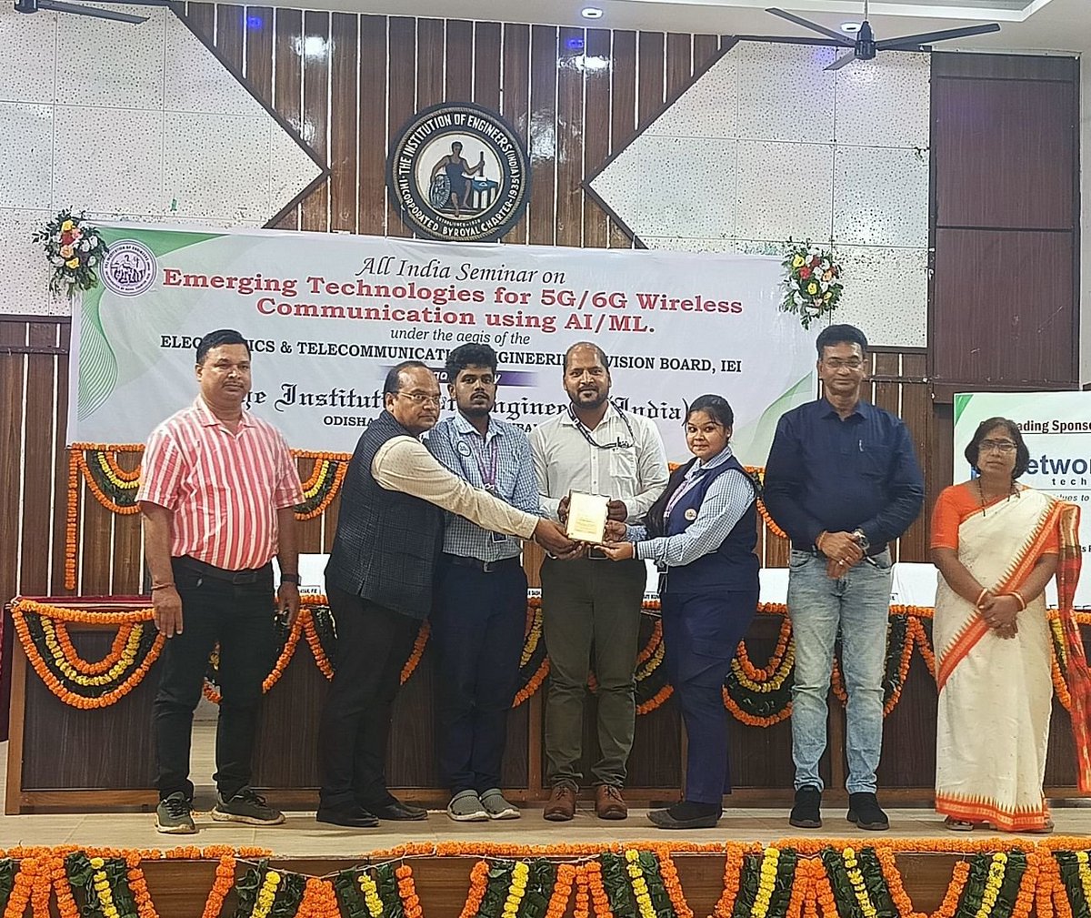 gpbbsr2017's tweet photo. For the 1st time the Polytechnic students show their excellency in Research paper .Electronics dept, GP BBSR secured the 2nd rank in the national seminar organised By Institute of Engineers on “Emerging 
Technologies for 5G/6G wire less
Communication using AI/ML
@SDTEOdisha https://t.co/3YBFiEFEae