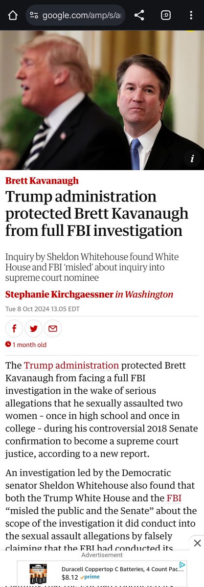 <a href="/docrocktex26/">Propane Jane™ 🔥💣</a> Trump's White House and the FBI “misled the public and the Senate” about the scope of the investigation it did conduct into the sexual assault allegations by falsely claiming that the FBI had conducted its investigation thoroughly and “by the book”.
theguardian.com/us-news/2024/o…