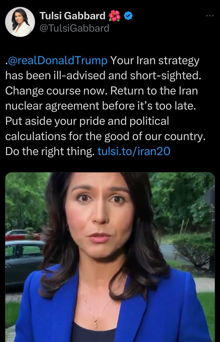 emilykschrader's tweet image. 🚨 Tulsi Gabbard is a Putin supporting, jihad appeasing, conspiratorial lunatic with atrocious foreign policy views that actively prop up the Islamic regime in Iran. 

She has a dangerous track record and has demonstrably proven she has no idea how to deal with the regime. Her…