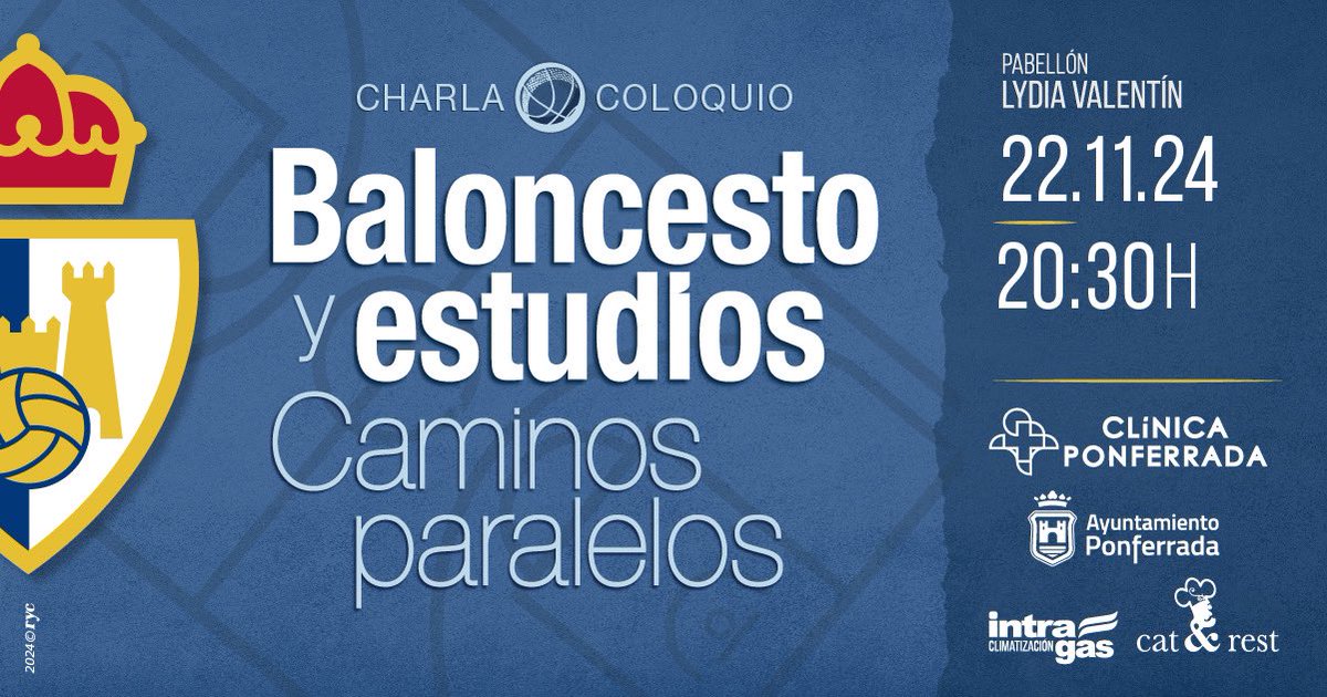 baloncestoSDP's tweet photo. Bajo el título ‘Baloncesto y estudios: Caminos paralelos’, Club Baloncesto Ciudad de Ponferrada (CdP) organiza una charla-coloquio que se celebrará desde las 20:30 horas del viernes 22 de noviembre en el Pabellón Lydia Valentín.

#SoñarMásAlto #SomosSDP https://t.co/KaFMbaMSza