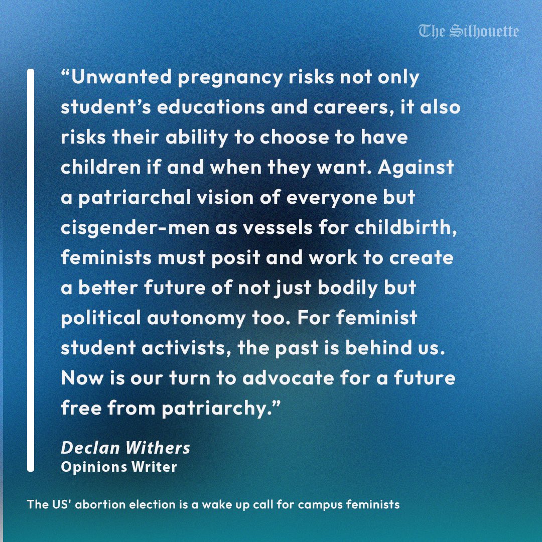 As access to abortion stands threatened in the wake of a Trump victory, low support and limited sexual education among young people should be our dominating concerns.

 #thesil #mcmaster #mcsu #hamont #roevwade #abortionrights #womensrights