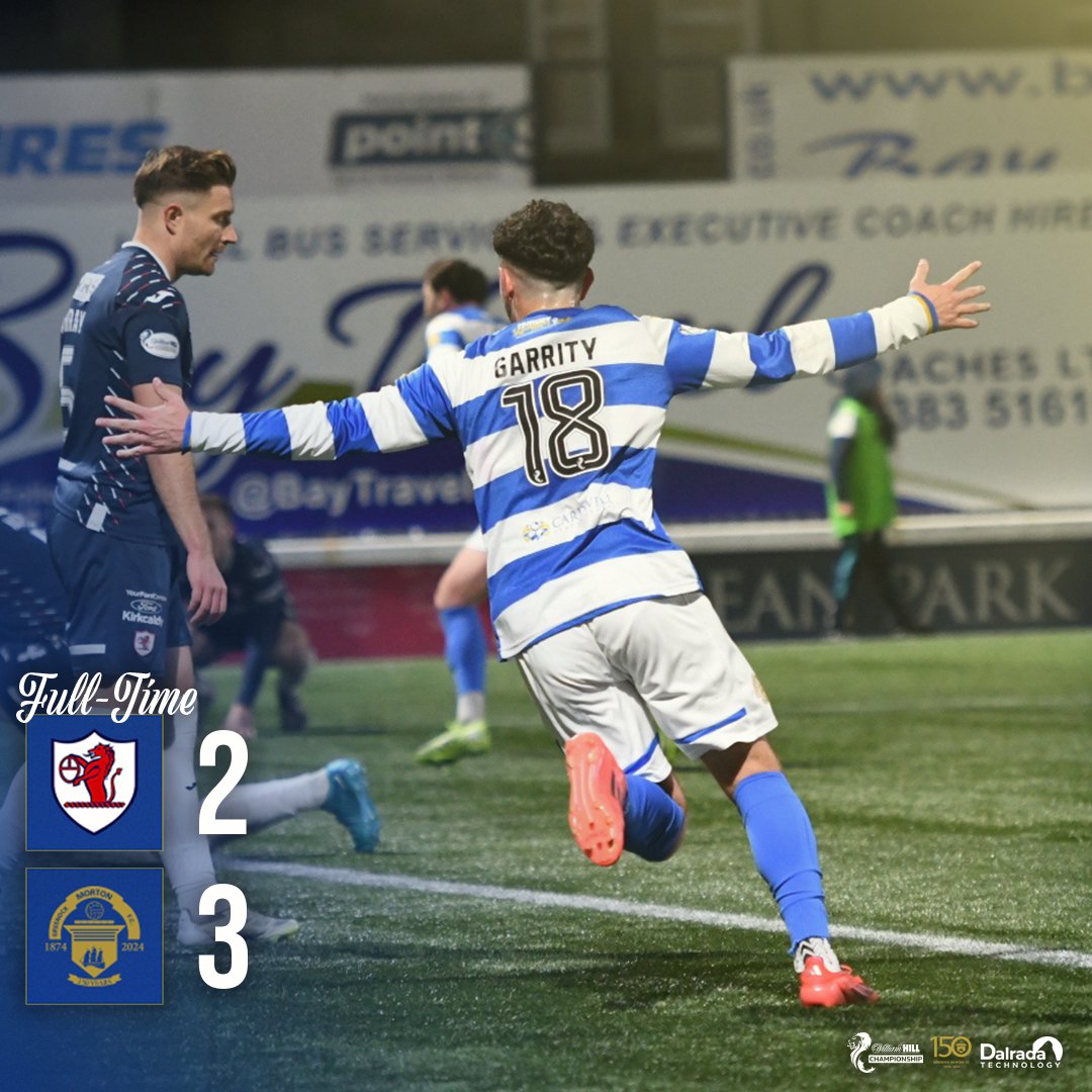 Morton_FC's tweet photo. FULL-TIME: Raith Rovers 2-3 Greenock Morton

A HUGE WIN ON THE ROAD!! https://t.co/M7xgPYUrnY