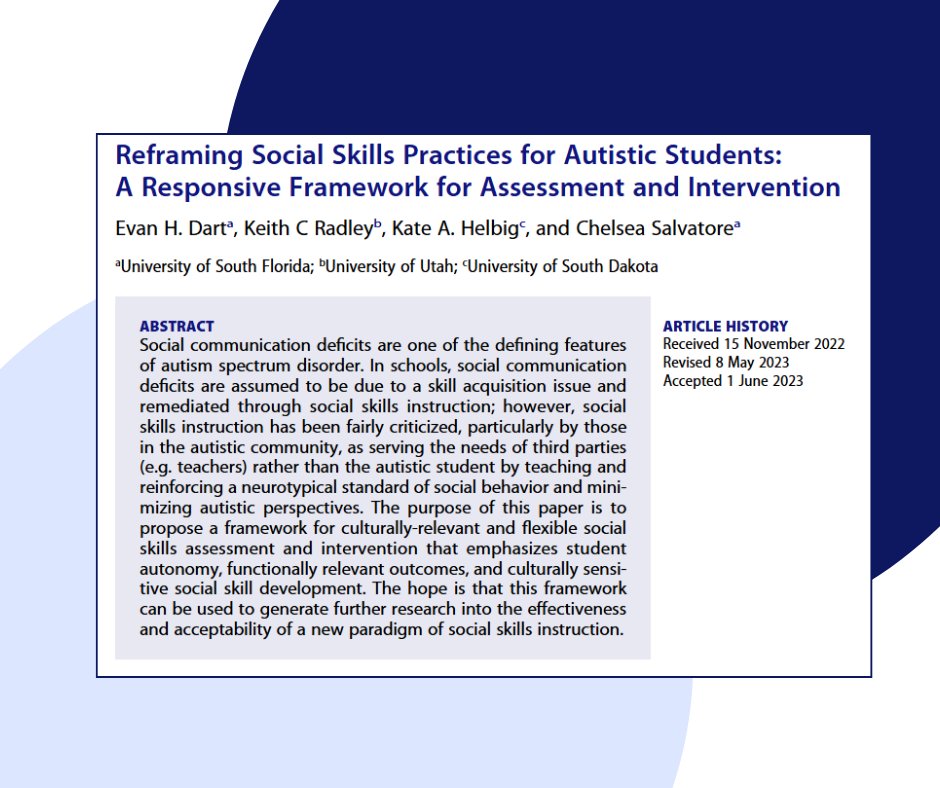 JEPC_Official's tweet photo. Check out Part 1 of our Special Issue on Autism!

In this 2024 issue, we have articles highlighting language use, consultation and socially valid outcomes, professional development, social skills, identification, and more!

Look through the articles here: https://t.co/gTjcq8yExP https://t.co/3ZCIfHdYg0