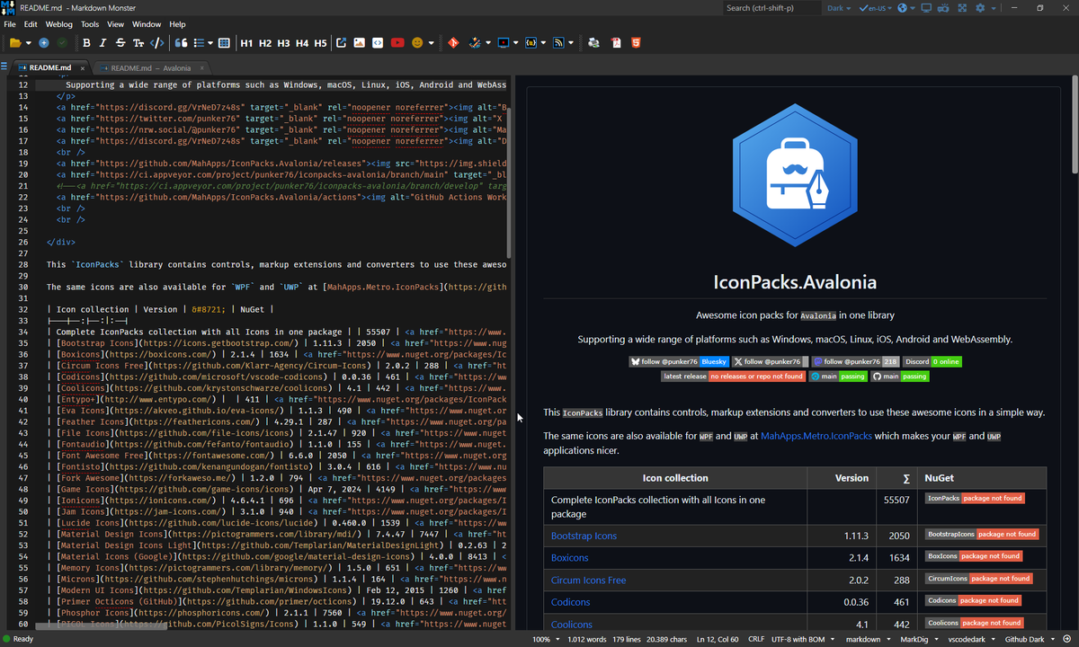 punker76's tweet photo. The best standalone #markdown editor πβ€οΈπ€
==> #MarkdownMonster created by @RickStrahl
#OSS #MahApps #MVPBuzz https://t.co/HRVKrveqRU