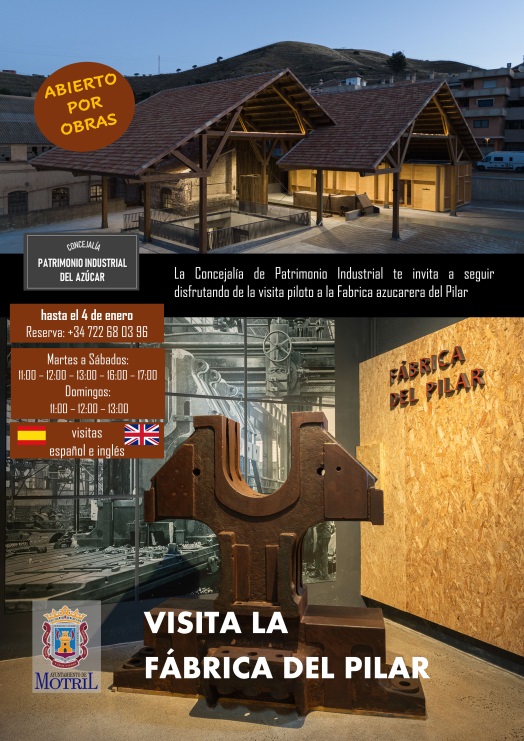 Abierto por Obras es un proyecto que ofrece visitas guiadas, en español e inglés, por algunos de los lugares más destacados de la Fábrica de Nuestra Señora del Pilar, un entorno único del patrimonio industrial azucarero motrileño.