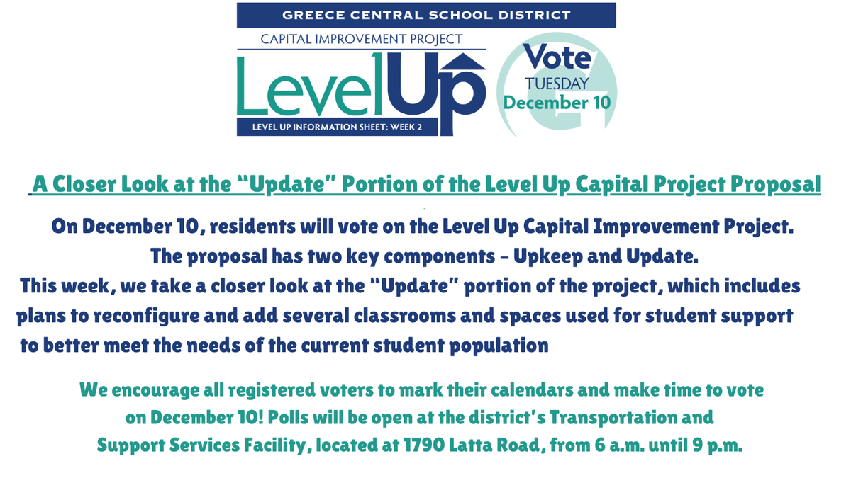 Please read the information sheet that includes a school-by-school list of proposed “Update” projects: drive.google.com/file/d/1LTaL0_…