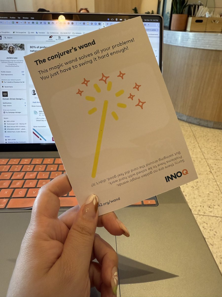While I’m refining my workshop for <a href="/codemash/">codemash</a> I started looking at the @cards42org for some inspiration and I this card is the best! The upside down disclaimer was sad but I had fun shaking the wand (you never know when magic happens)✨🪄