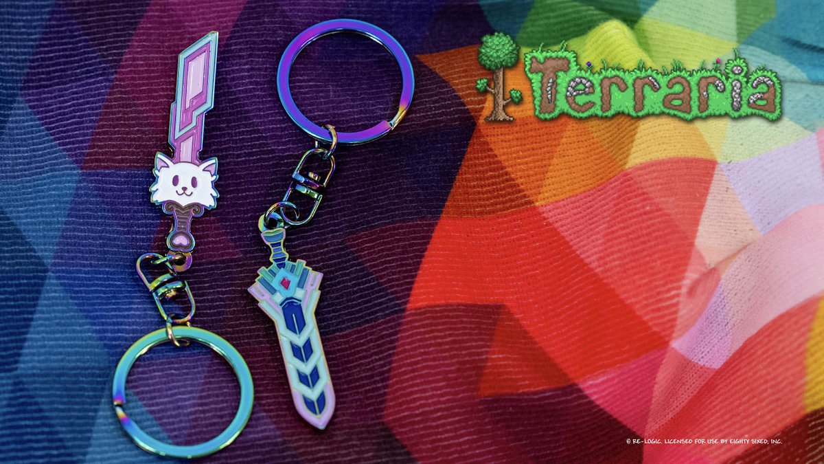 Get our extraordinarily popular Terraria Meowmere and Zenith sword keychains for just $8.00 each during our Black Friday Event! Get both and explore the world with the peak of power in your pocket! eightysixed.com/collections/te…