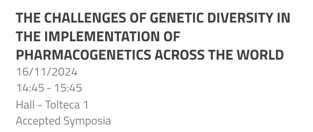 Coming up next - A practical guideline on pharmacogenetics unser consideration of population diversities:
#WCP24
