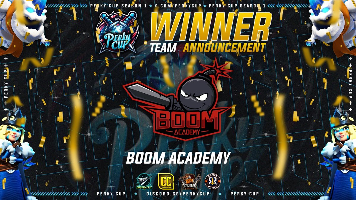 Perky Cup (@perkycup) on Twitter photo • 🔥┆𝗣𝗘𝗥𝗞𝗬 𝗖𝗨𝗣: 𝗪 𝗜 𝗡 𝗡 𝗘 𝗥┆🔥 •
➥ ⦅🥇⦆ BOOM ACADEMY 🏆
➥ ⦅🥈⦆ CHAOTIC CHARGE 
• ✨Congratulations! to both teams for participating in this first edition, Great matchup🔥😎
• Many thanks to all the streamers who were with us 🙌🏻🔥
#GoPerkyCup • 🔥┆𝗣𝗘𝗥𝗞𝗬 𝗖𝗨𝗣: 𝗪 𝗜 𝗡 𝗡 𝗘 𝗥┆🔥 •
➥ ⦅🥇⦆ BOOM ACADEMY 🏆
➥ ⦅🥈⦆ CHAOTIC CHARGE 
• ✨Congratulations! to both teams for participating in this first edition, Great matchup🔥😎
• Many thanks to all the streamers who were with us 🙌🏻🔥
#GoPerkyCup