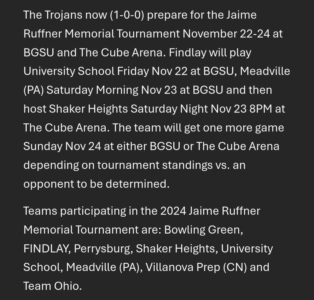 Season Opener article for <a href="/FHSTrojanHockey/">Findlay Trojan Hockey</a> vs. <a href="/NewarkGens/">Newark Generals</a>.

<a href="/BCSNsports/">BCSN</a> <a href="/toledosports/">Blade Sports</a> <a href="/WOSNScores/">WOSN Sports</a> <a href="/limascores/">LimaScores.com</a> <a href="/FindlayCourier/">The Findlay Courier</a> <a href="/WFINradio/">WFIN News</a>
<a href="/Zachthewriter/">Zach Baker</a> <a href="/MattMelzak/">Matt Melzak</a> <a href="/JoshuaMorgret/">Joshua Morgret</a> <a href="/StateSportsNet/">Stateline Sports Net</a> <a href="/sentineltribune/">Sentinel-Tribune</a> <a href="/nwhockeyconf/">NHC</a> <a href="/OHSAASports/">OHSAA Sports</a> <a href="/usahockey/">USA Hockey</a> <a href="/1mattcrandall/">Matt Crandall</a>