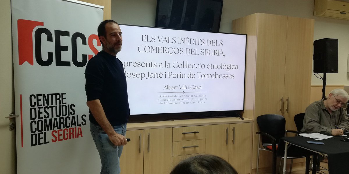 CECS12's tweet photo. Un estudi numismàtic centrat en els vals dineraris dels comerços de #Segrià que ens porta Albert Vilà prenent de base la col·lecció de la Col·lecció de Josep Jané i Periu de #Torrebesses
#JESEGRIÀ2024 #SegriàaEstudi https://t.co/rE5JkuxPO7