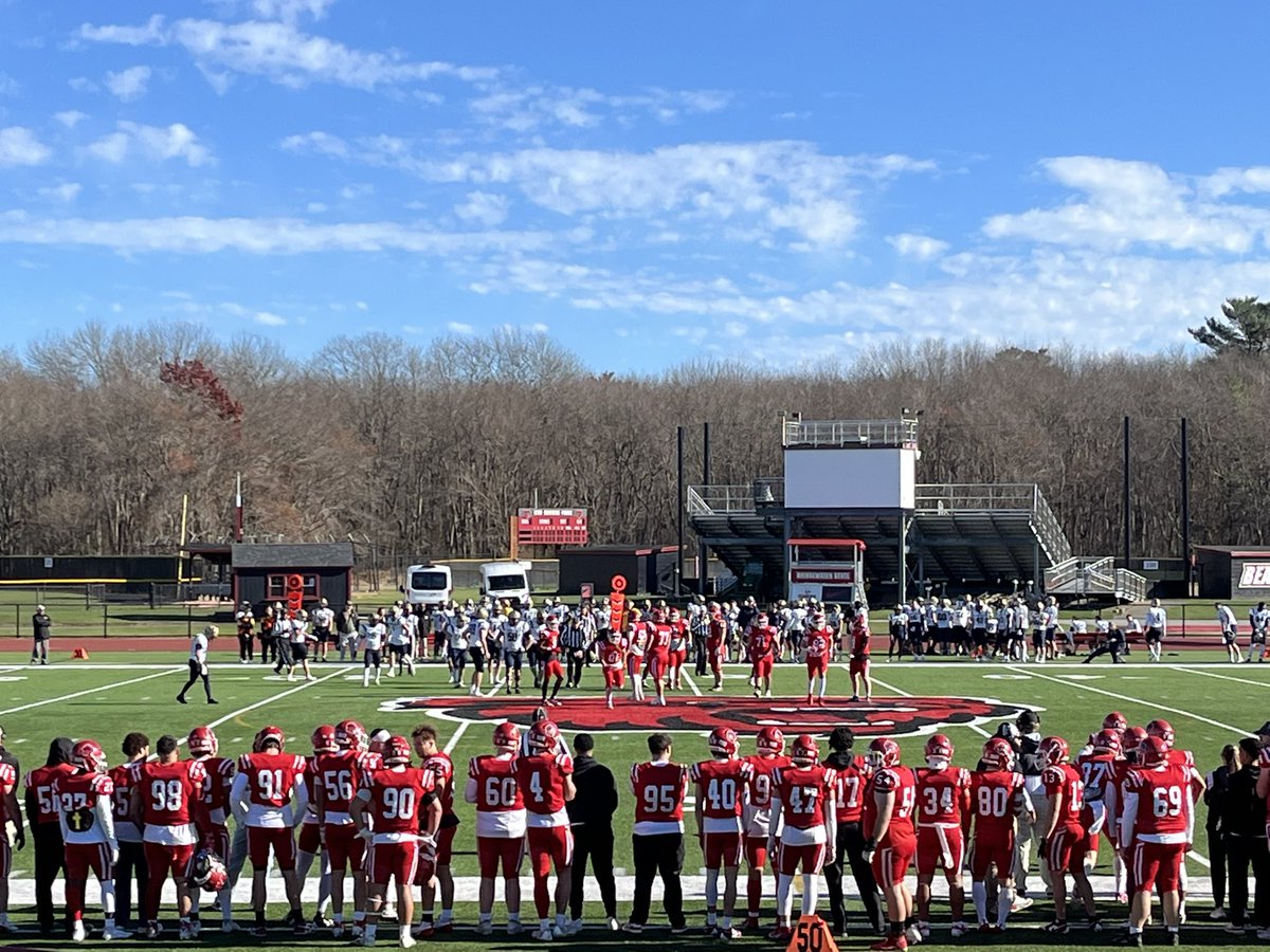 Great day for some football! Bridgewater State vs Mass Maritime in the 45th Cranberry Bowl!  #50 Ian Gauch on the field for MM <a href="/MHSathletix/">Melrose Athletics</a>