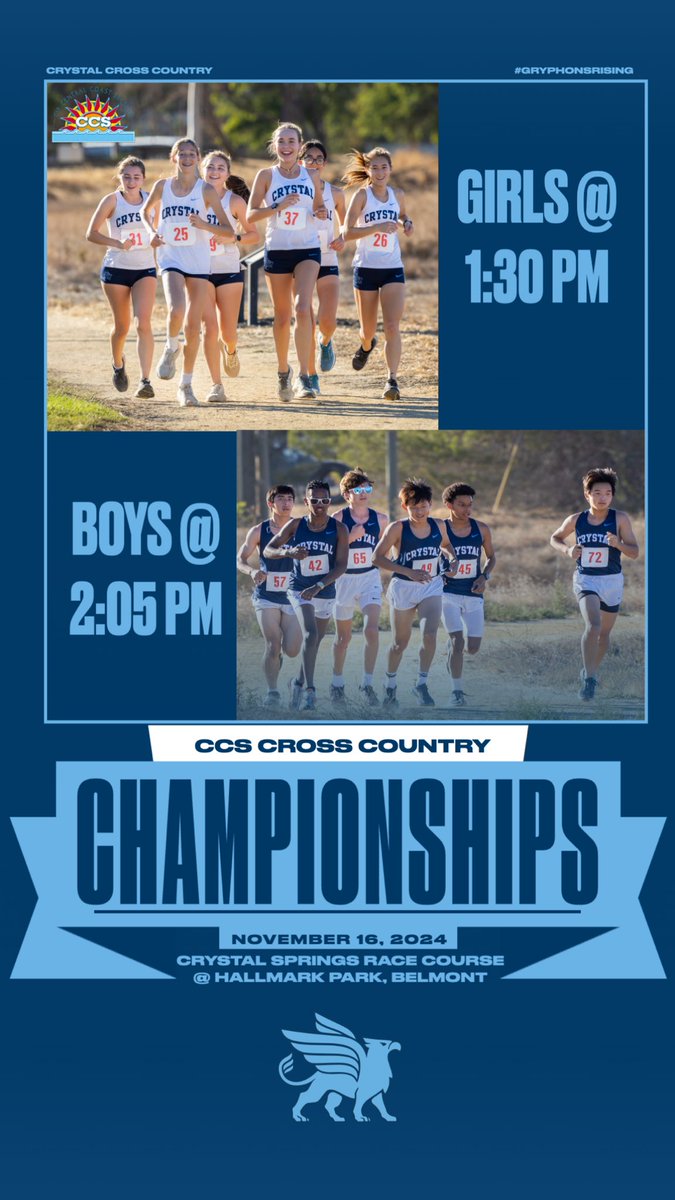 It’s race day for Crystal CC in the <a href="/cifccs/">CIF - Central Coast Section</a> Championships. Girls at 1:30pm, boys at 2:05pm. See you there!