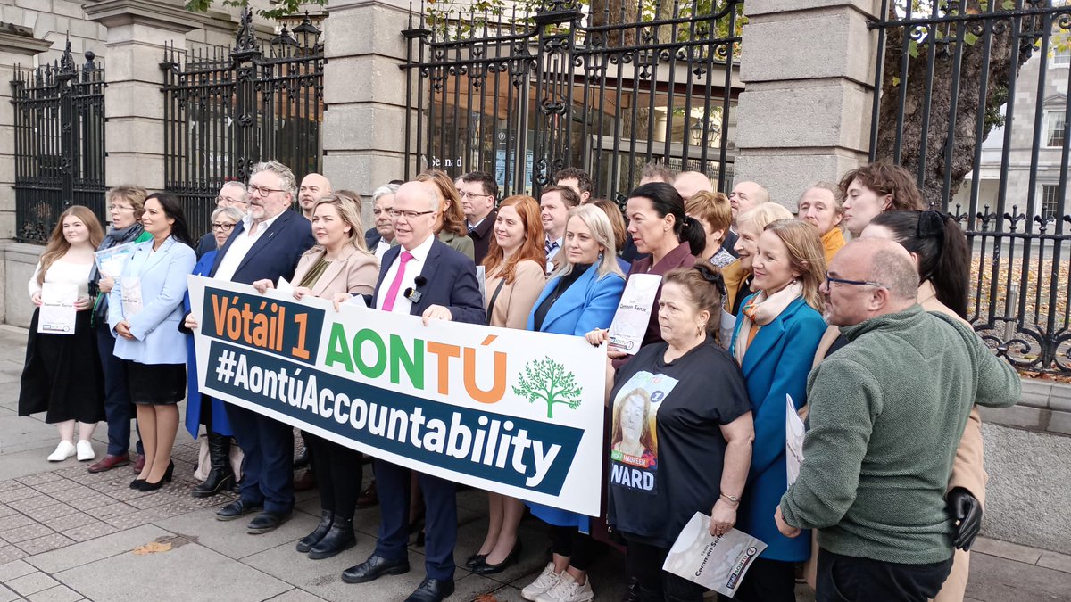 AontuIE's tweet photo. Today we launched our team for the election. 43 men and women who will hold government to account. Our positive message is resonating with voters up and down this country, and our team are focussed on delivering for their communities. #AontúAccountability https://t.co/1Ea4JT21sh