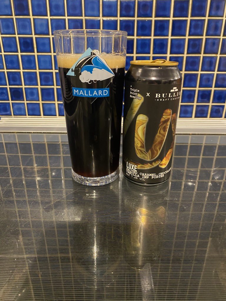 Alan “P” (@iamtherealalanp) on Twitter photo A great example of a porter, albeit an imperial. This <a href="/TriplePointBrew/">Triple Point Brewery</a> Luxe - salted caramel chocolate & vanilla Impy porter delivers superb flavours.
Caramel and vanilla up front, deep rolling chocolate tones to finish . #craftbeer A great example of a porter, albeit an imperial. This <a href="/TriplePointBrew/">Triple Point Brewery</a> Luxe - salted caramel chocolate & vanilla Impy porter delivers superb flavours.
Caramel and vanilla up front, deep rolling chocolate tones to finish . #craftbeer