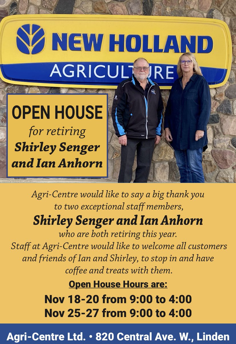 Join us in Linden to celebrate Shirley and Ian’s retirement!